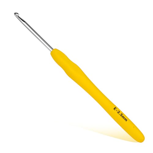 SHWAKK Crochet Hook, 3.5 mm Ergonomic Crochet Needles for Arthritic Hands | Ergonomic Crochet Hooks, Knitting Needles with Soft Grip Handle for Beginners and Experienced Hobbyists,Yarn Projects(3.5mm) - size: 3.5mm