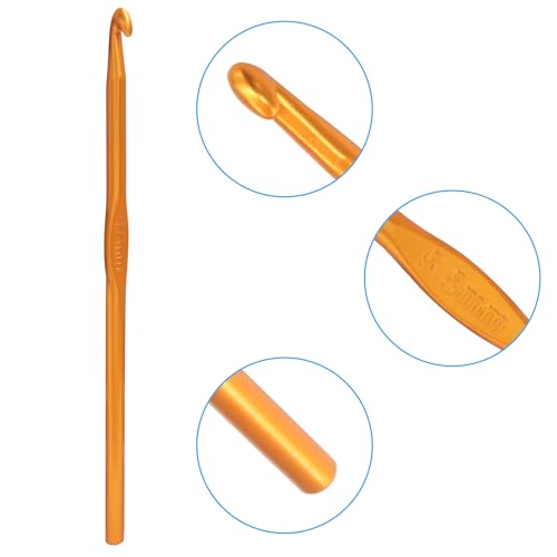 Bivethoi Aluminum Crochet Hook 5.5mm, 20 Pcs | Knitting Needles, Bulk Set, For Craft Yarn, For Beginners - size: 5.5mm