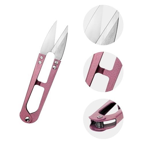 1 Pair 4.2 Inch Scissors Sewing Supplies Small Scissor Fabric for Stitching, DIY Supplies, Yarn Scissors, Small Trimming, Bonsai Tools, Pink - color: Pink