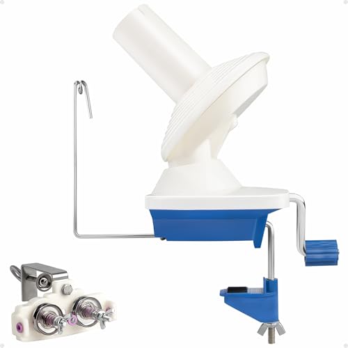 Adhafera Yarn Winder, Ball Winder for Crocheting, Yarn Spinner for Knitting | 4oz, Durable ABS Plastic, Manual, Easy to Use, Quick Install, Protable, The Helper for Yarn Collection Lovers - color: Yarn Winder With Guide