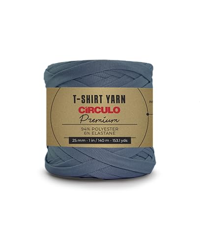 CIRCULO Premium T-Shirt Yarn - Soft, Lightweight, Seamless, Knot-Free. Easy-to-Use. Fettuccini Zpagetti, T Shirt Yarn for Crocheting & Knitting - 153.1 yds, Sky - color: 2966 - Sky
