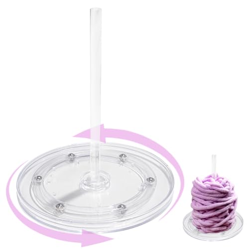 EHERDM Acrylic Yarn Spinner Yarn Bowl Holder Stand with Twirling Base Yarn Winder Dispenser Gifts for Craft Lovers Large - size: Large