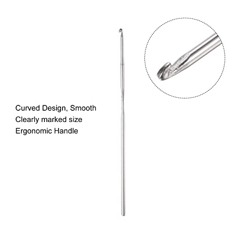 uxcell Stainless Steel Crochet Hook 2mm US Size 4 Knitting Needles for DIY Craft Yarn 6Pcs - size: 2mm