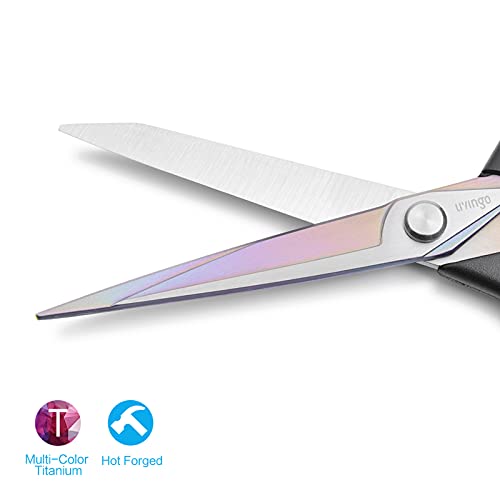 LIVINGO Fabric Scissors 9.5" Professional Tailor Heavy Duty Sewing Shears | Titanium Coated Forged Stainless Steel Blade, Comfort Grip, Leather Dressmaking Quilting Craft Projects - color: Black/Red, size: 9.5"