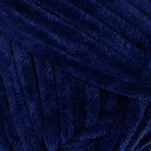 YarnArt Dolce Chenille Yarn – Soft Velvet Yarn for Amigurumi, Plush Toys, Blankets – Super Bulky, 100g (3.53 oz), 120m (131 yds) – Ideal for Crochet & Knitting Projects (756, Dark Blue) - color: 756