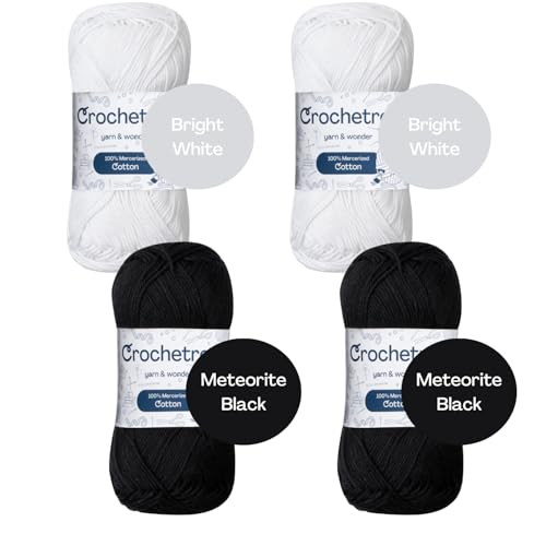 Premium Mercerized Cotton Yarn for Crochet & Knitting – Fingering Weight 4-Ply, 50g (1.76 oz) / 125 m (136 yds), High-Gloss, Anti-Splitting, Fade-Resistant Cotton (Mono Harmony) - color: Mono Harmony
