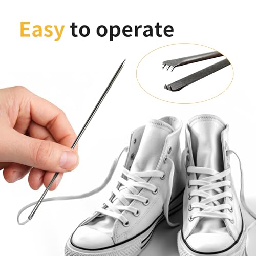 MateIJS 2pcs Stainless Steel Long Bodkin,Long Shoe Lace Needles, Long Leather Sewing Needles with Prong Steel Tips for Leathercraft & Manual Lacing Threading (2 Pieces) - style: long Leather Needle