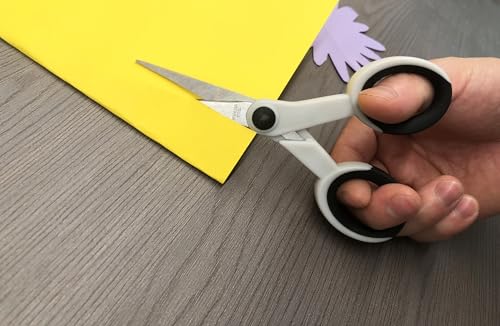 5 Inch Detail Scissors, Precision Paper Scissor Cutting, 3 Pack | Stainless Steel Blade, Soft Comfort-Grip, Straight Fine Tips Small Sewing Scissors Set, DIY Crafting and Home Use, White - color: White