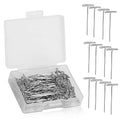 QMNNMA T Pins, 100 Pack 1 inch T Push Pins for Blocking Crochet with Box | T Pins for Sewing, Wig Pins Stainless Steel Push Pin Kit for Mannequin Head, Sewing, Crocheting and Modelling - size: 1 Inch