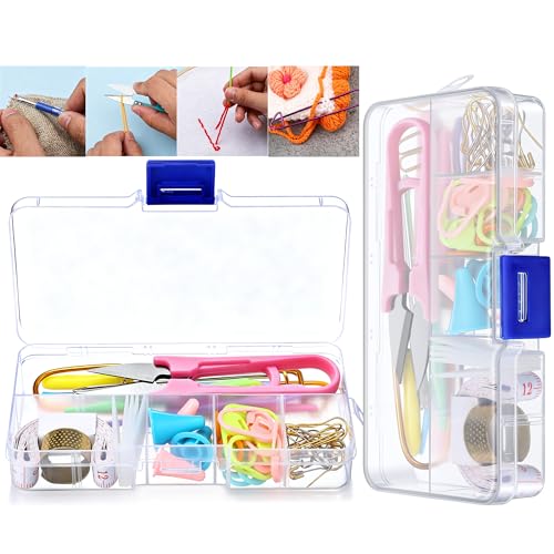 2 Pack New Basic Knitting Tools Accessories Supplie with Case Knit Set Lot | Knitting Supplies Set with Stitch Markers Plastic Sewing Needles Cable Needles for Sewing and Weaving,Includes 182PCS