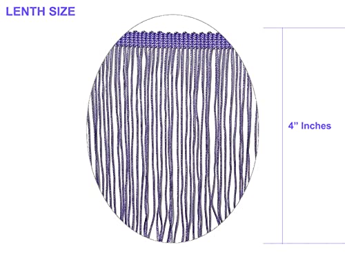 10 Yards of 4" Long Chainette Fringe Thread Yarn Tassel Trim Braid Fringe for Crafts Sewing and Decor-Light Purple - color: Light Purple, size: Value 10 Yards