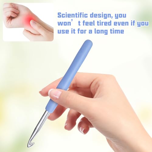SHWAKK Crochet Hook, 7.0 mm Ergonomic Crochet Hook for Arthritic Hands | Crochet Needles, Ergonomic Handle, Knitting Needles with Soft Handle Beginners and Experienced Hobbyists(7.0 mm) - size: 7.0mm