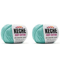Keche Baby Cotton, 60% Cotton 40% Acrylic Yarn, Soft Cotton Yarn for Crochet and Knitting, Amigurumi Yarn 4 Skeins/Balls [1.76 Oz (50g) / 180 Yrds (165m)] x 2 Baby Blue - color: BABY BLUE, size: 2 SKEINS