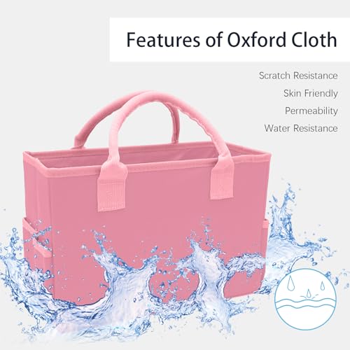 Cupohus Art Organizer Craft Storage Tote Bag with Multiple Pockets (Pink) | Portable Supply Storage Tote for Scrapbooking, Journal, Sewing, Oxford Fabric Carrying Caddy for Teacher, Officer, Artis - color: Pink, size: Normal