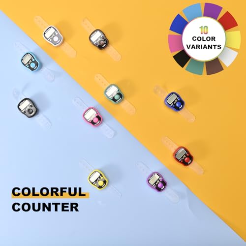 Finger Counter Click Manual Digital clicker, 5pack Stitch Tally Knitting Counters Led Re-settable Digits Pitch Electronic LCD Display finger Number Counter Fr Row, People, Score, Inventory,Crochet - color: 5pack