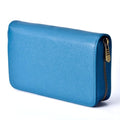 Fountain Pen Leather Pen Case 10 Divided Slots, Rollerball Pen Holder Handmade Display Organizer Zippered Pouch - color: Blue