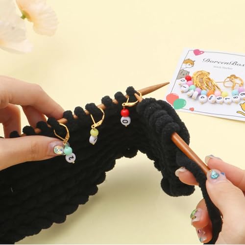 ArrErr 10 Pack Stitch Markers Knitting Crochet Locking Stitch Marker Knitting Needle Counter with 0~9 Number Clasp Clip Charms for Crochet Hooks Crochet Kit Acrylic Yarn Skeins Rows Keeping Track