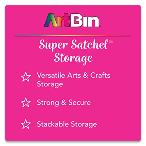 ArtBin 9100AB Super Satchel Slim 1 Open Compartment, Art & Craft Organizer, [1] Plastic Storage Case, Clear - style: 1 Compartment