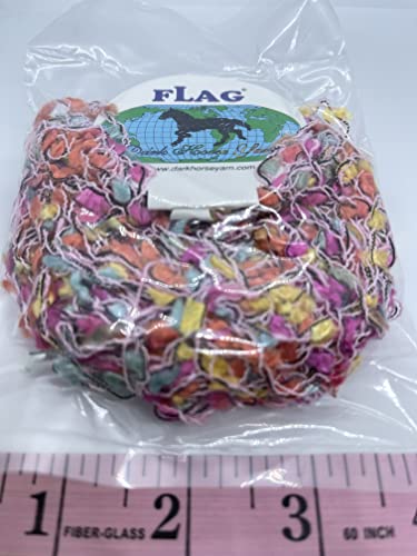 Dark Horse Yarns Flag #405A Candy Jar (Orange Yellow Mint Pink) Mini Flag 20 Gram