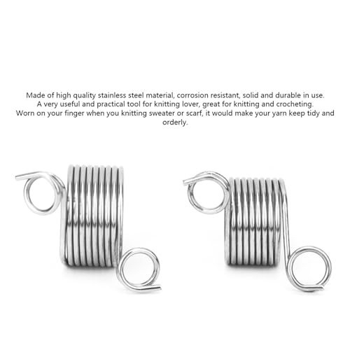 Oumefar Stainless Steel Finger Ring Thimble Knitting Ring for Thimble 2pcs Home Sewing for Knitting