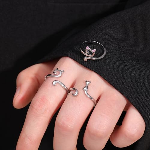 2Pcs Adjustable Open Joint Crochet Ring/Fashion women Finger Rings - color: Silver1