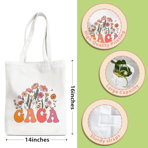 Grandma Gifts Tote Bag Birthday Mothers Day Retirement Gifts for Women Mama Nana Mimi Shoulder Bag Reusable Grocery Bags - color: Gaga