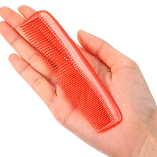 Leinuosen 12 Pieces Pocket Hair Combs, Fine Tooth Combs, Red | Plastic Hair Care for Men Women, Portable Travel Size, for Barber Salon Hair Dressing Use, Not Breakable, Peines Para Cabello - color: Red
