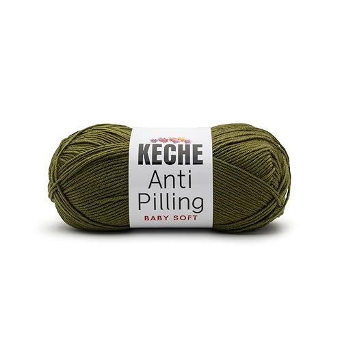 Soft DailyKnit DK Yarn, 100% Anti-Pilling Acrylic for Knitting Crocheting, Light Weight #3 (3.52 oz / 274 Yds) 1 Skein - Army Green - color: Army Green, size: 1 SKEIN