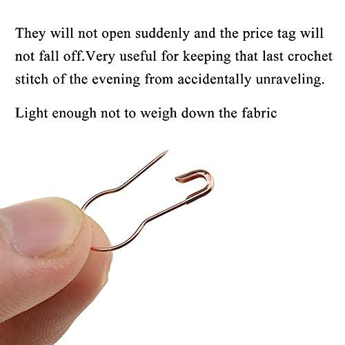Hahiyo Bulb Metal Gourd Safety Pins 22mm Length Needle Fastener Closure Pear Shape Stitch Tag Marker Easy Use Spot Attach Sturdy Not Pop Ravel for Knit Sew Fabric Iron Rose Gold 350pcs - color: Rose Gold, size: 0.86 inch Rose Gold 350 Pcs