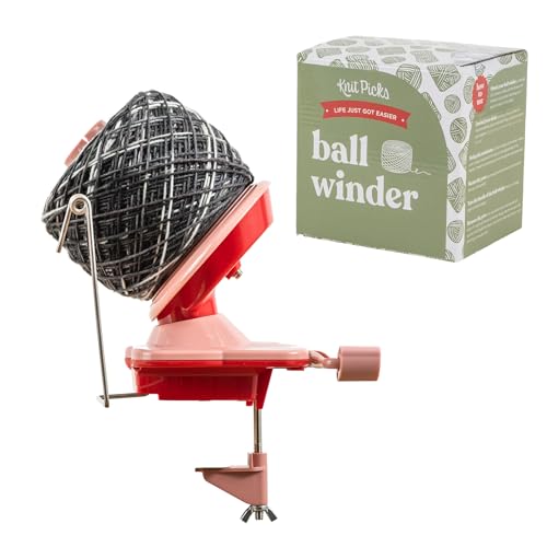Knit Picks Yarn Winding Bundle - Yarn Ball Winder (Red) and Birch Wooden Yarn Swift