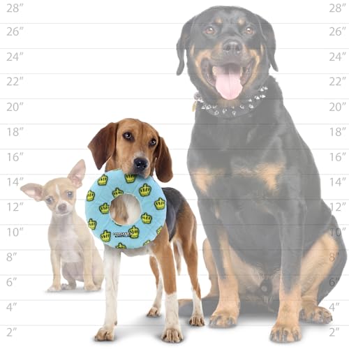 MIGHTY Tuffy No Stuff Medium Ring Ultra Durable Plush Dog Toy | Multiple Layers & Reinforced Seams , Washable and Floats , Vinyl Ring & Fleece - color: Blue Medium Ring