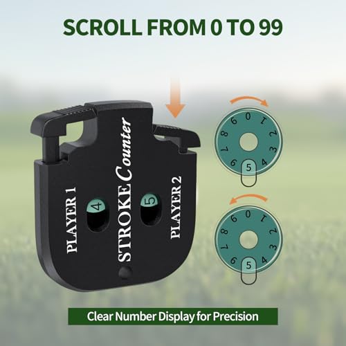 Mini Golf Stroke Counter Clicker,Dual Dial Scorekeeper Tool for 2 Players with Keychain, 2-Digit Manual Reset, Portable Golf Score Tracker for Game Scorekeeper,Golf Tournaments - size: 4PCS