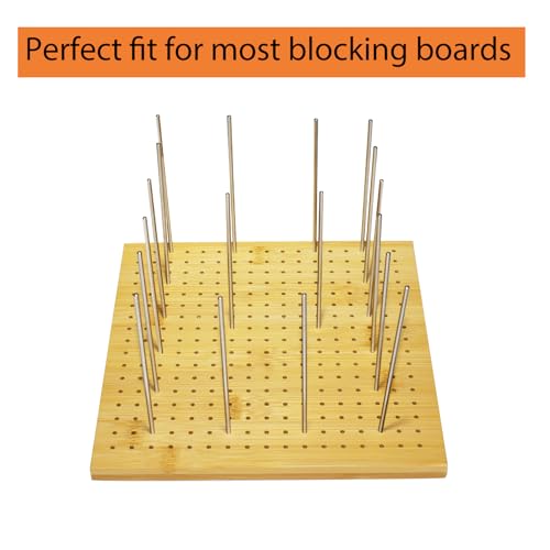 30 Pcs 3mm X130mm Stainless Steel Rod Pins for Wooden Crochet Blocking Board, Knitting & Crochet Supplies Kit, Each Pin 5.1" Long with Box for Blocking Mats Granny Squares Projects