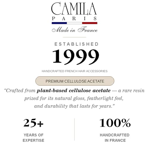 Camila Paris CP2872/2 French Hair Side Combs, Black Interlocking Combs French Twist Hair Combs, Strong Hold Hair Clips for Women Bun Chignon Up-Do, Styling Girls Hair Accessories, Made in France - color: Black