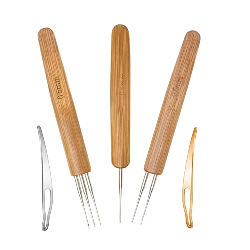 5 Pieces Dreadlock Crochet Hooks for Hair, Loc Needle Interlocking Tool for Braid Craft (0.5mm) - size: 0.5mm