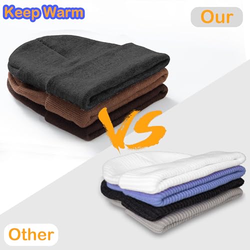 Beanies Hats for Men Women Winter Hat 4-Pack / 3-Pack - color: 3-pack Coffee Brown/Brown/Dark Gray