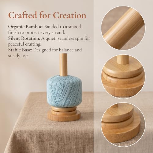 Yarn Holder for Crocheting and Knitting, Portable Yarn Spinner Ball Winder, Gifts for Crocheters | Portable