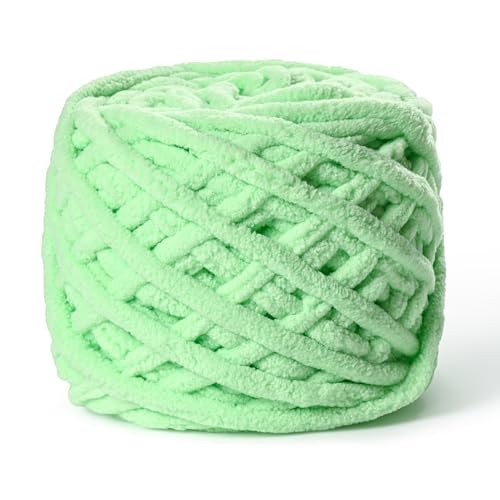 Plush Chenille Chunky Yarn 100g (49.2yd) - Fluffy Velvet Yarn Crochet for Blanket Knitting and Crocheting - Baby Yarns for Crocheting Soft - Amigurumi Yarns (Aqua Green) - color: Aqua Green