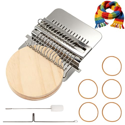 Small Loom Speedweve Type Weave Tool, Small Weaving Loom Mini Mending Convenient Darning Loom for Mending Jeans Socks Clothes Loom Machine Makes Beautiful Stitching DIY Weaving Arts (14 Hooks)
