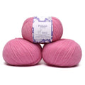 Baby Alpaca Merino Yarn 3 Skeins 150g Worsted Weight Knitting Cotton Candy | Pullu baby alpaca merino blend made in Peru 3 skeins 150g 426yd total for knitting and crochet sweaters scarves and hats - color: Cotton Candy