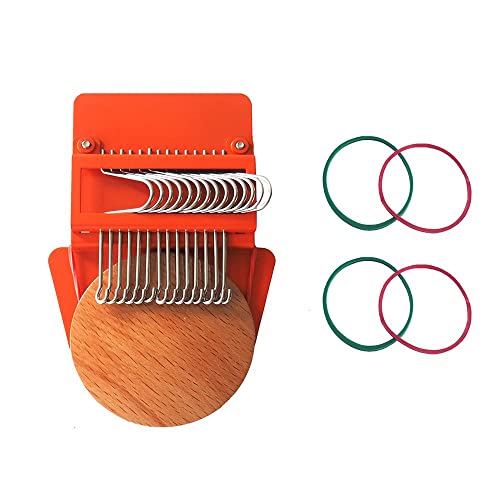 Andy's Orchids 14 Hooks Darning Loom, Small Loom, Darning Machine Loom, Speedweve Type Weave Tool, Fun Mending Loom, Makes Beautiful Stitching, Metal DIY Textile Tools for DIY Mending Jeans Clothes