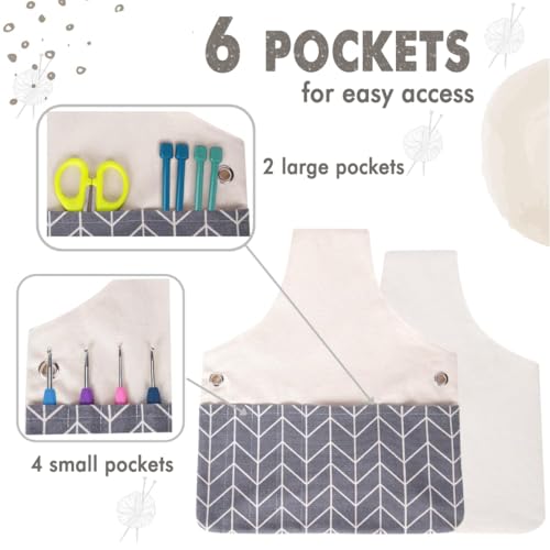 TOGETRUE Yarn Bag, Knitting Crochet Tote Bag, Yarn Storage Bag Organizer | Lightweight, Portable - color: Gray Arrow, size: Large