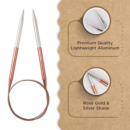 Knitter’s Pride Rosemist Fixed Circular Needles 32""(80cm) - US 10.75(7mm) - size: 7.00mm