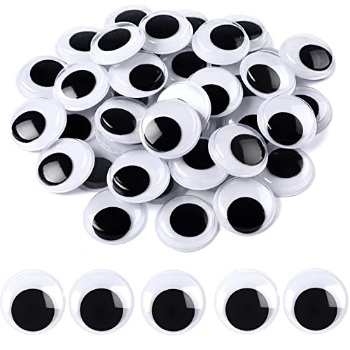 JULMELON 500Pcs Googly Eyes Self Adhesive 15mm, Wiggle Eyes for Crafts Kids | Black White Sticky Back Plastic, DIY Projects and Art Supplies, for School Classroom Activities, Google Eyes with Kids Crafts - size: 0.6 In