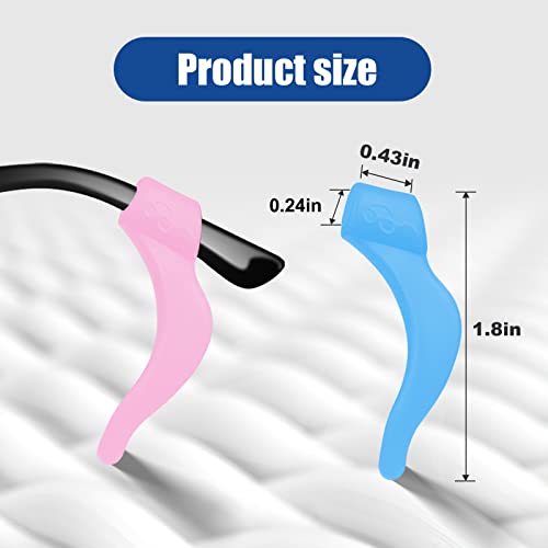 SMARTTOP Eyeglass Ear Grip - 18 Pairs Soft Comfortable Anti-slip Holder, Silicone Ear Hook, Eye glass Temple Tips Sleeve Retainer for Sports Glasses, Sunglasses Presbyopia Reading Glasses - color: Us-s-22a-4c