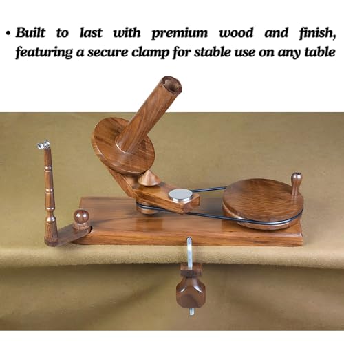 Rosewood Yarn Winder & Swift – Large Handcrafted Wooden Yarn Winder for Crocheting, Knitting, Weaving – Heavy-Duty Natural Wood Ball Winder – Smooth, Tangle-Free, Durable Winder Tool - color: ROSEWOOD COMBO
