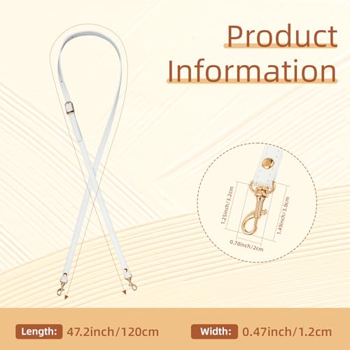 RAYNAG Leather Crossbody Strap Replacement, Adjustable Purse Strap, Handbag Shoulder Strap Replacement with Gold Hardware, White - color: White With Gold Hardware