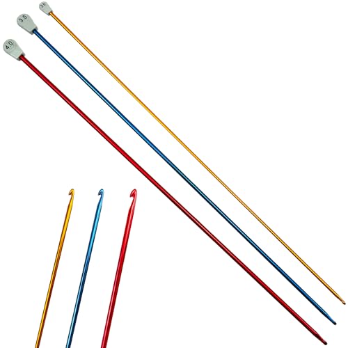 Hobekoee 3Pcs Tunisian Crochet Hook 3mm 3.5mm 4mm,Extra Long Crochet Hook 13.8in Afghan Crochet Needles Aluminum Tunisian Crochet for Beginner,Crocheting＆Knitting Lovers - size: 3.0mm/3.5mm/4.0mm