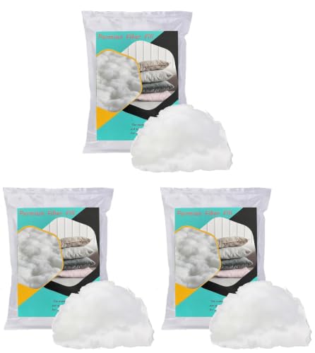 Vseegrs 75g/2.6oz Premium Polyester Stuffing for Stuffed Animals, Soft and Warm Down Feather Like DIY Toy Stuffing for Dolls, Silky Texture Fiber Filling pp Cotton Stuffing for Craft (Pack of 3) - size: 75/2.6oz (Pack of 3)