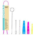 HOYOLS 7 Pcs Drawstring Threader Set | Elastic Bodkin, Loop Turner Tweezers, Quick & Easy Rethreading Tools, for Hoodies, Sweatpants, Sewing & Crafts